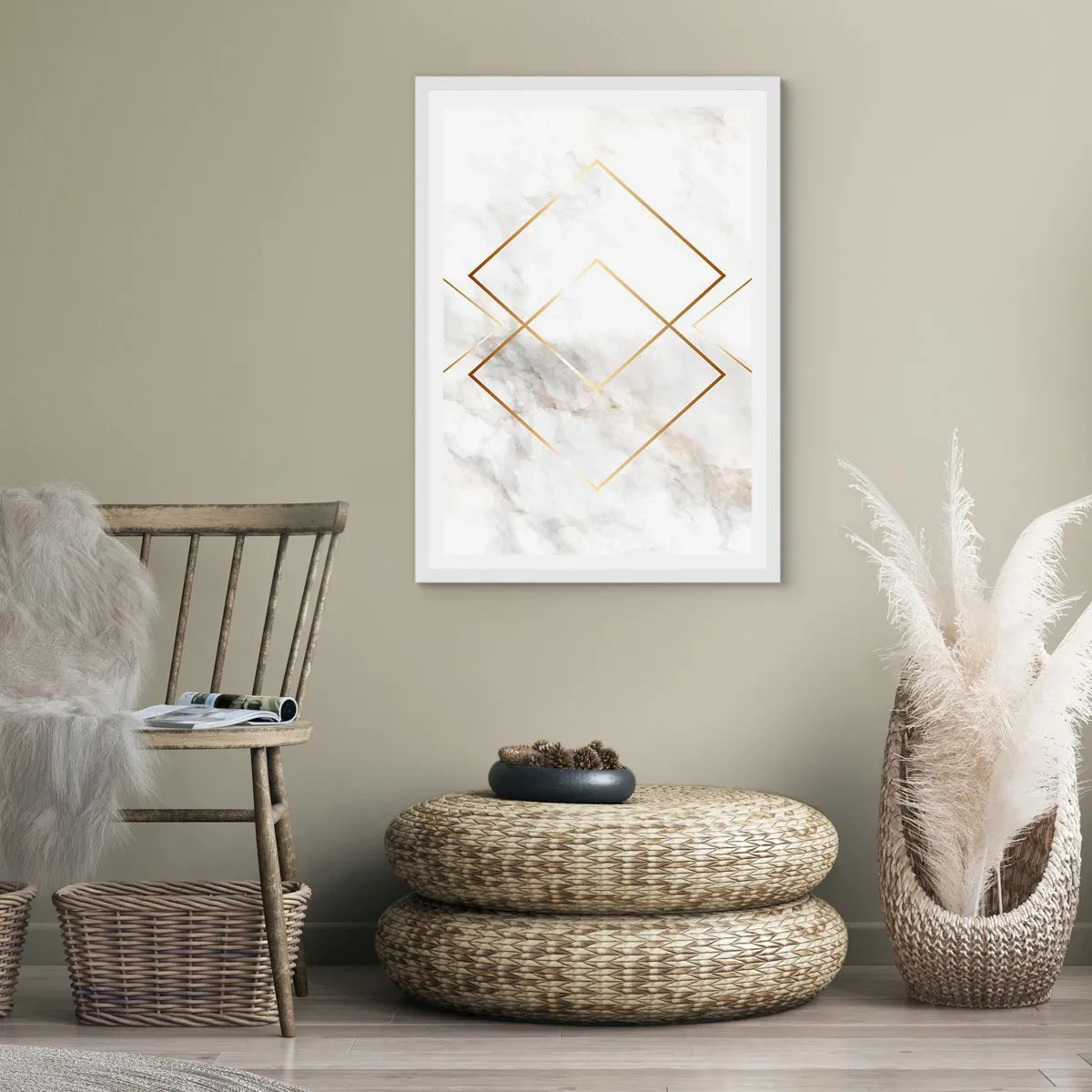 Affiche dans un cadre blanc - Poster - Vue à l'infini - 40x50 cm