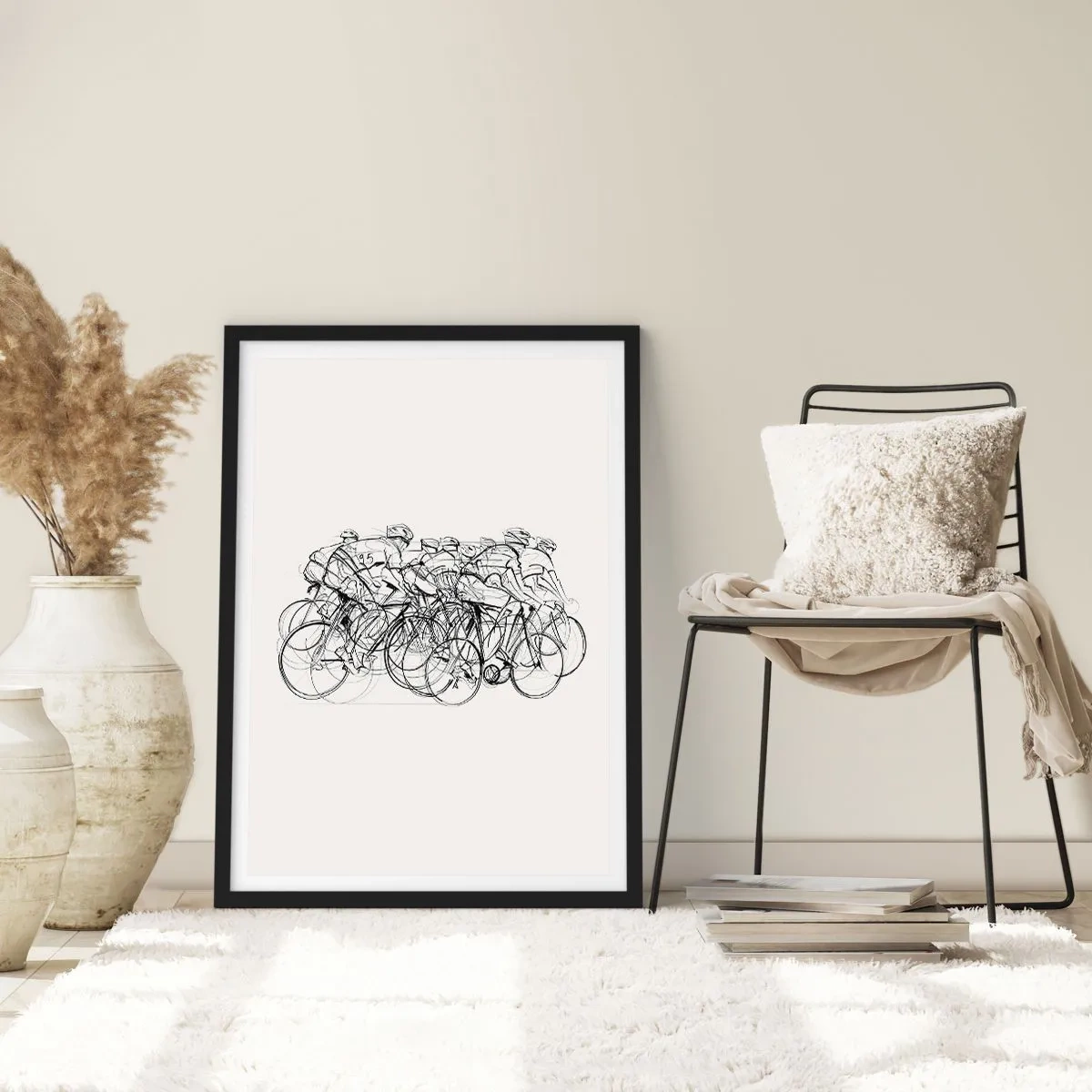 Affiche dans un cadre noir - Poster - Ensemble en équipe - 30x40 cm