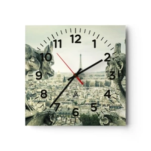 Horloge murale - Pendule murale - Bavardage parisien - 40x40 cm