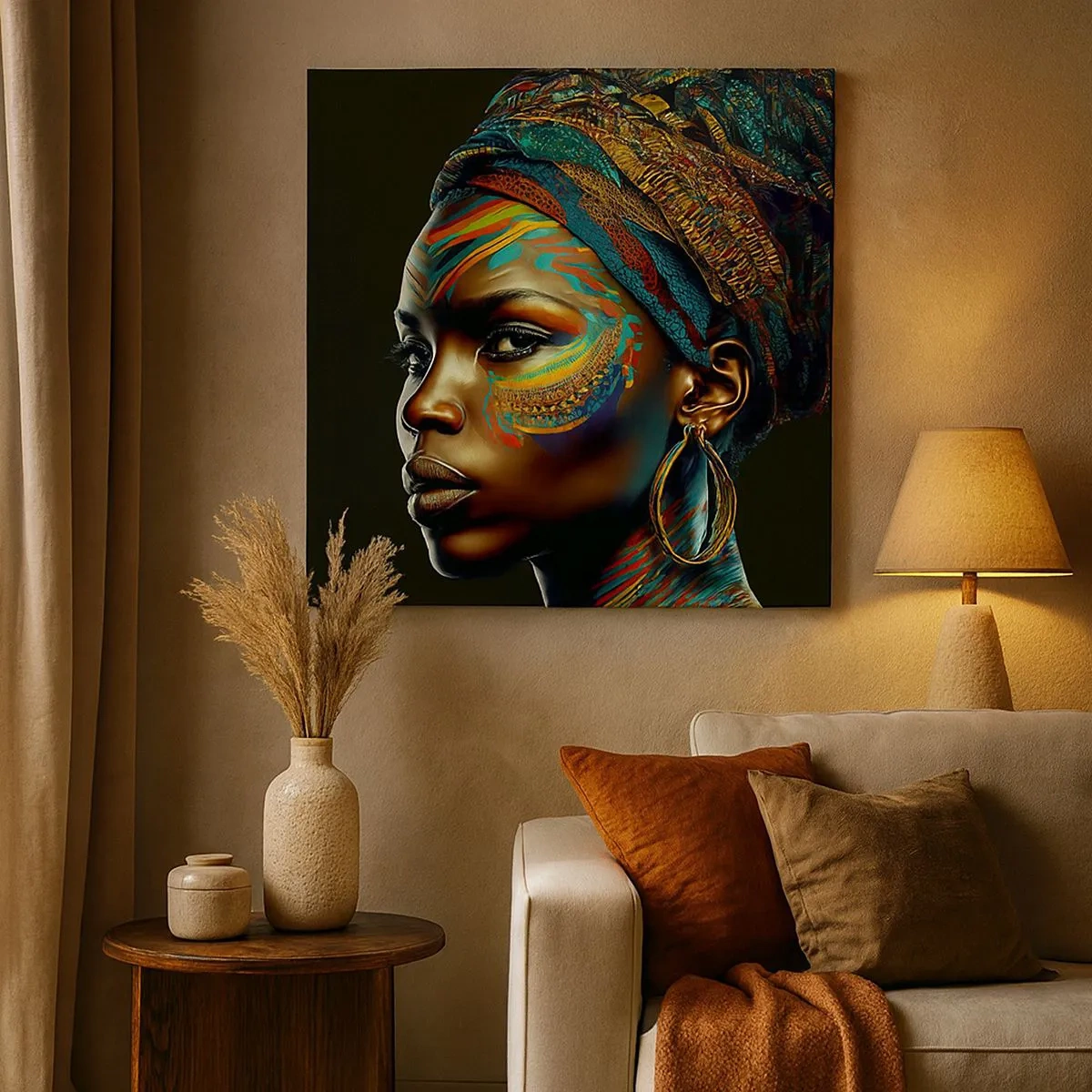 Impression sur toile - Image sur toile - reine africaine - 30x30 cm