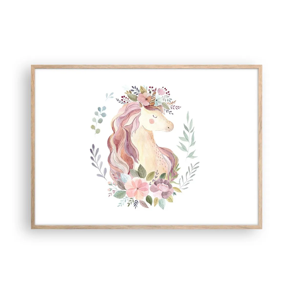 Affiche dans un chêne clair - Poster - Invitation au monde des contes de fées - 100x70 cm