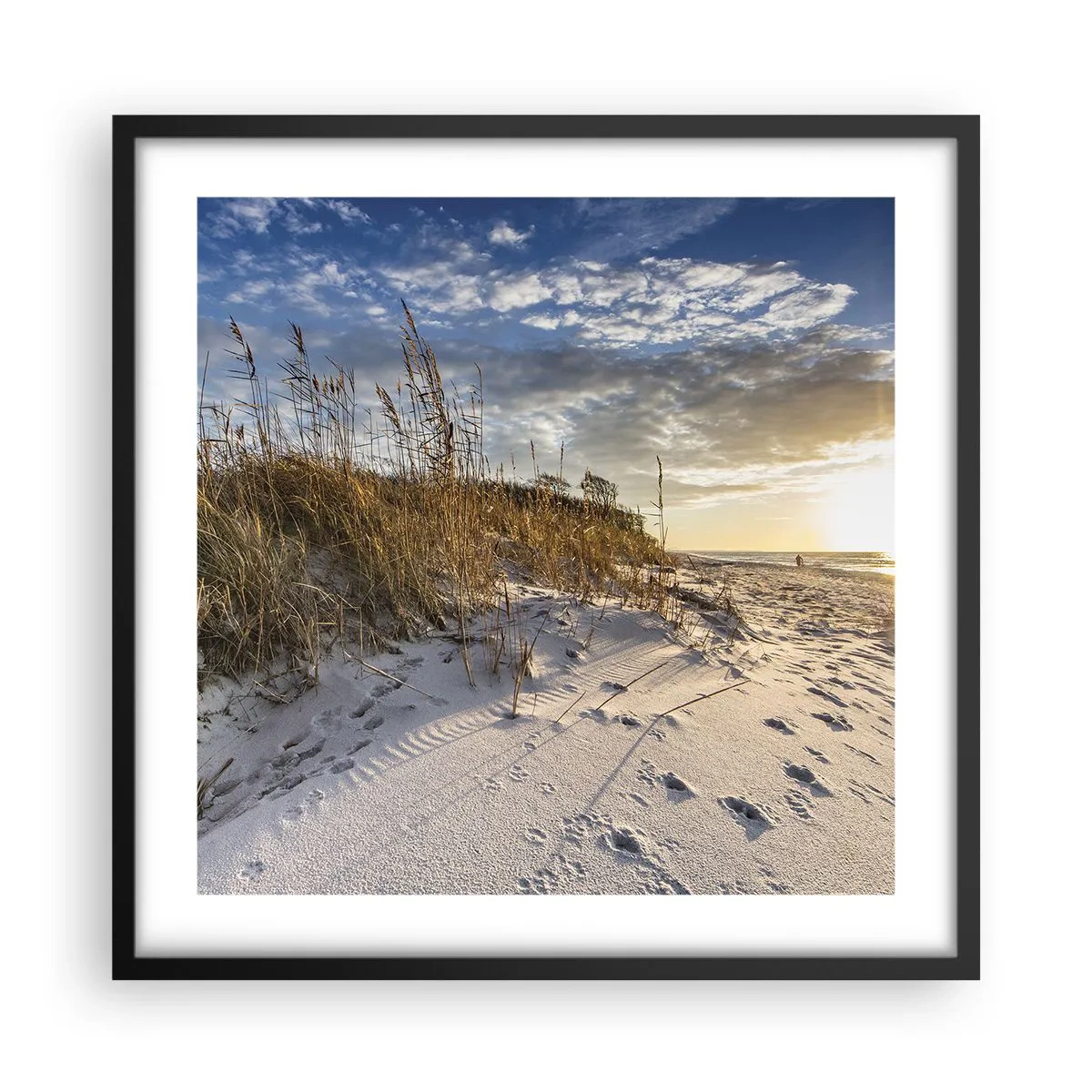 Affiche dans un cadre noir - Poster - Invitation à la ballade - 50x50 cm