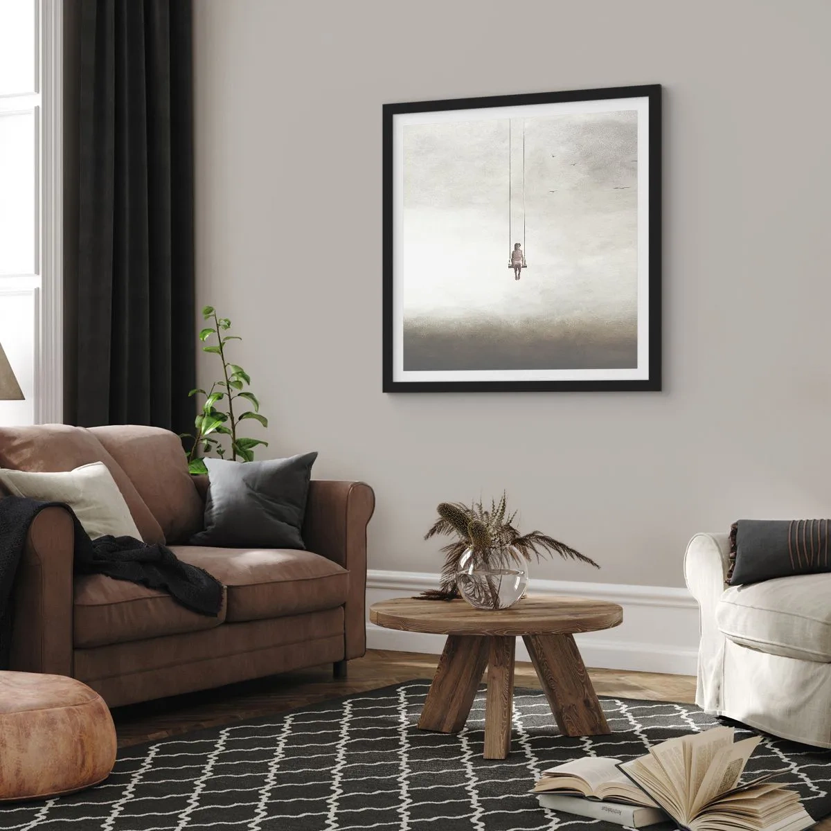 Affiche dans un cadre noir - Poster - Enfant en nous - 60x60 cm