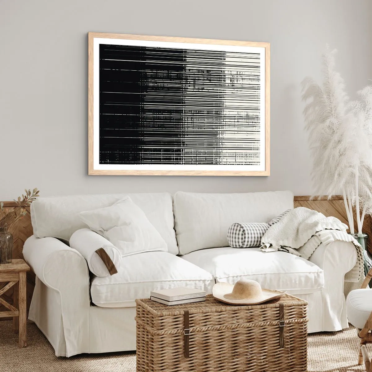 Affiche dans un chêne clair - Poster - Ondes et vibrations - 50x40 cm