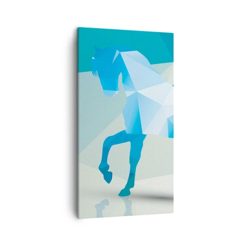 Impression sur toile - Image sur toile - Cheval géométrique en turquoise - 45x80 cm