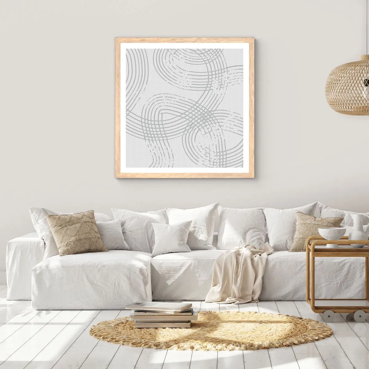 Affiche dans un chêne clair - Poster - Il n'y a pas de chemin droit - 50x50 cm