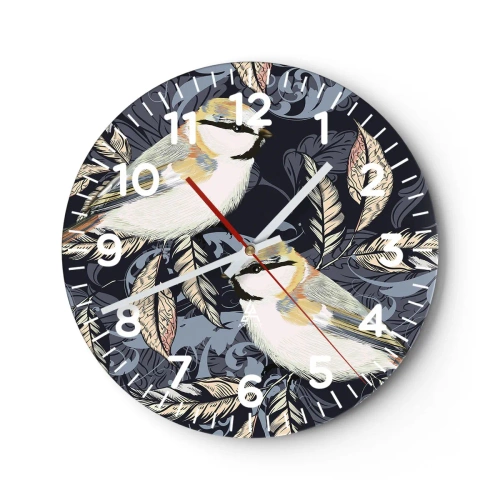 Horloge murale - Pendule murale - Babillement jaune et bleu - 40x40 cm