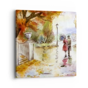 Impression sur toile - Image sur toile - Automne romantique dans le parc - 40x40 cm