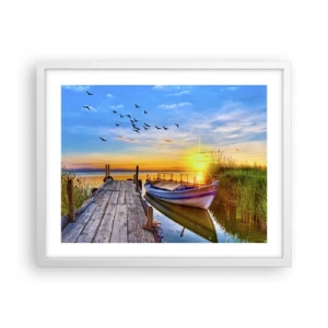 Affiche dans un cadre blanc - Poster - Au revoir, à demain - 50x40 cm