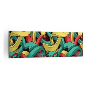 Impression sur toile - Image sur toile - Des flèches abstraites aux couleurs vives créant le chaos - 160x50cm - Quel chemin vers le but ? - Décoration murale moderne pour le salon et la chambre ARTTOR