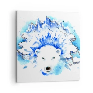 Impression sur toile - Image sur toile - Le roi de l'Arctique dans une couronne de glace - 50x50 cm