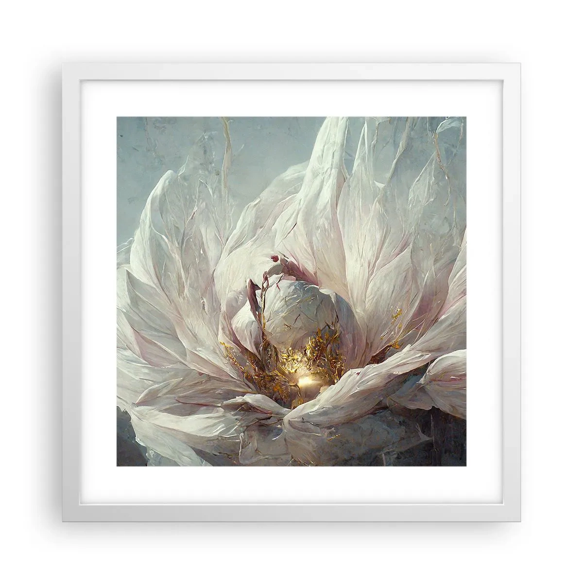 Affiche dans un cadre blanc - Poster - Il fleurit une fois tous les cent ans - 40x40 cm