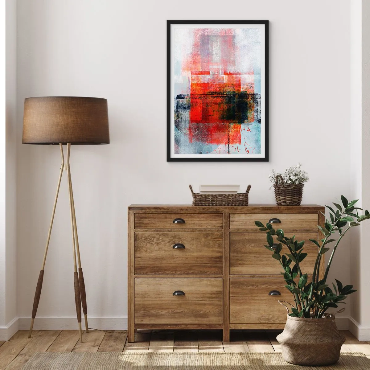 Affiche dans un cadre noir - Poster - Composition embrasée - 70x100 cm