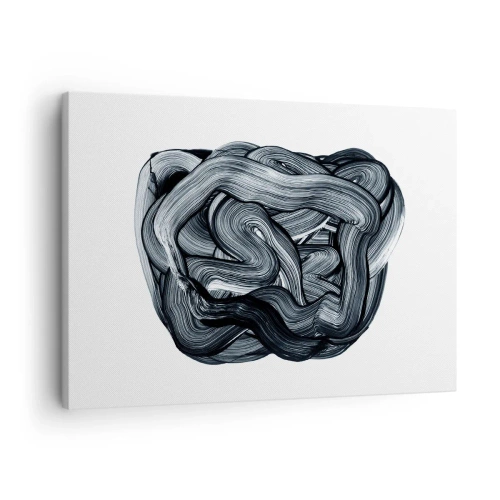 Impression sur toile - Image sur toile - Composition abstraite en nuances de gris - 70x50cm - Ce n'est pas si simple - Décoration murale moderne pour le salon et la chambre ARTTOR