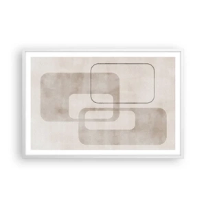 Affiche dans un cadre blanc - Poster - Fugue géométrique - 91x61 cm