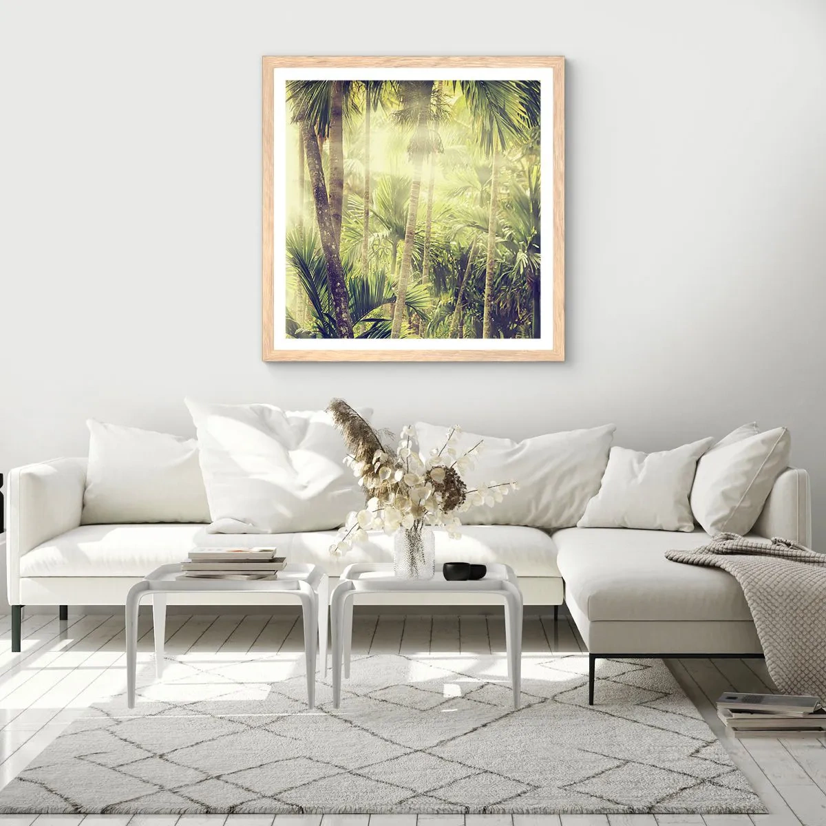 Affiche dans un chêne clair - Poster - Nature enflammée - 30x30 cm