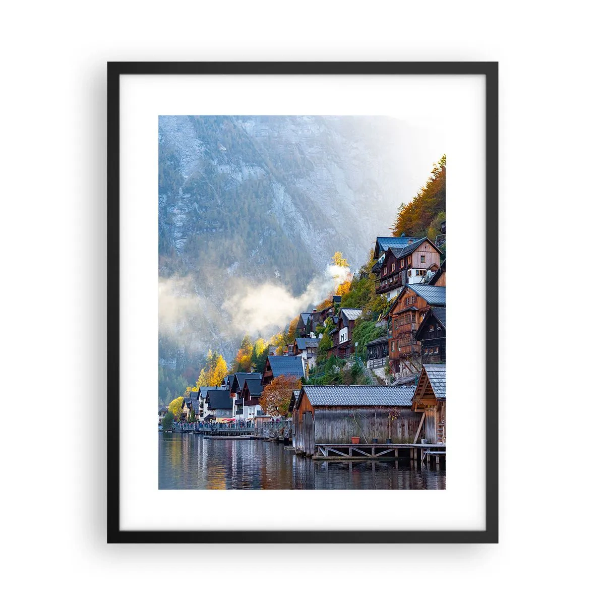 Affiche dans un cadre noir - Poster - Ambiance alpine - 40x50 cm