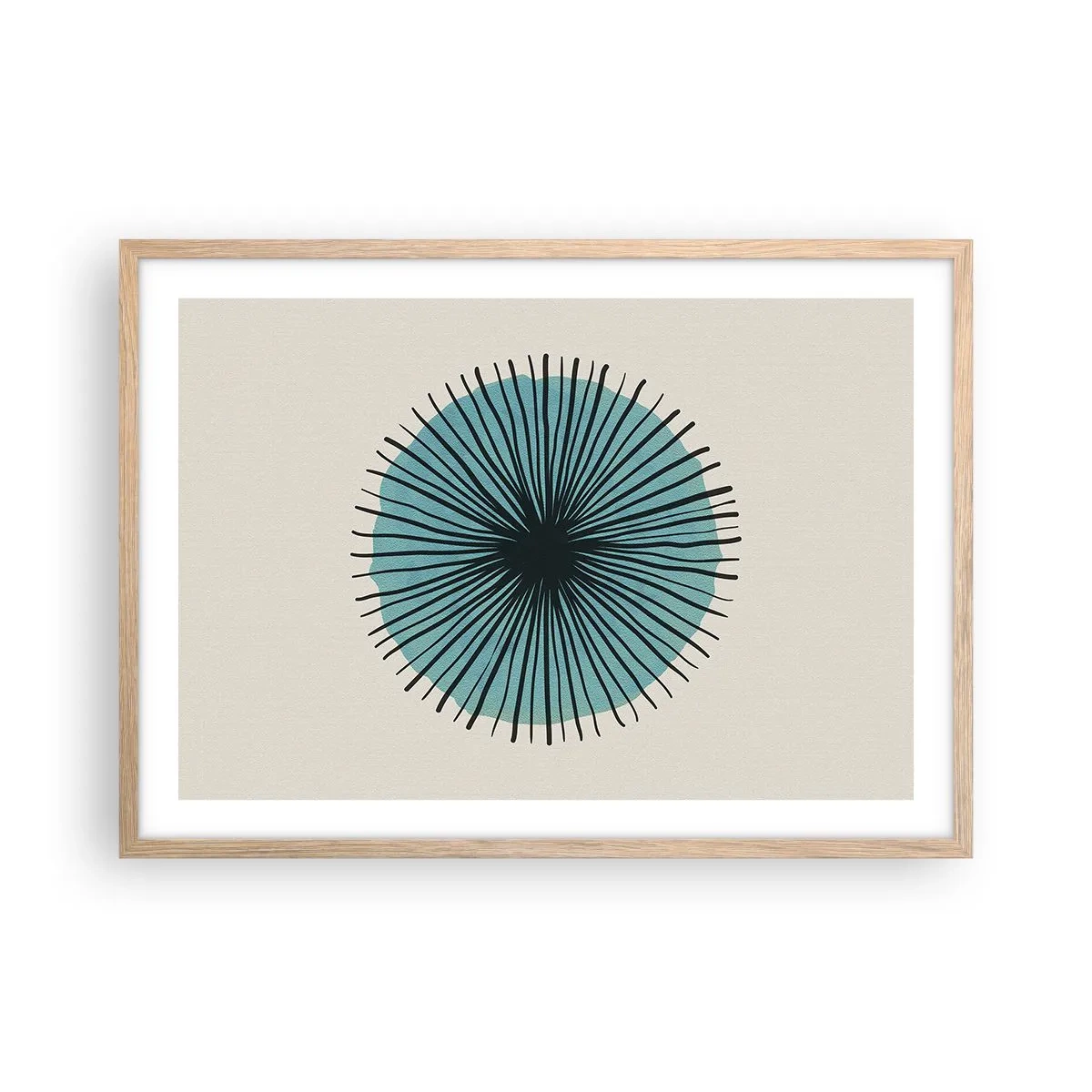 Affiche dans un chêne clair - Poster - Rayonnant dans l'azur - 70x50 cm