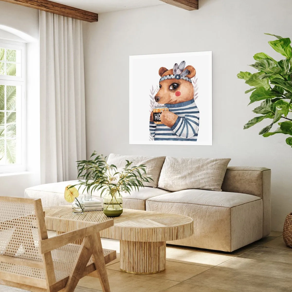 Affiche - Poster - Un nounours trop mignon - 60x60 cm