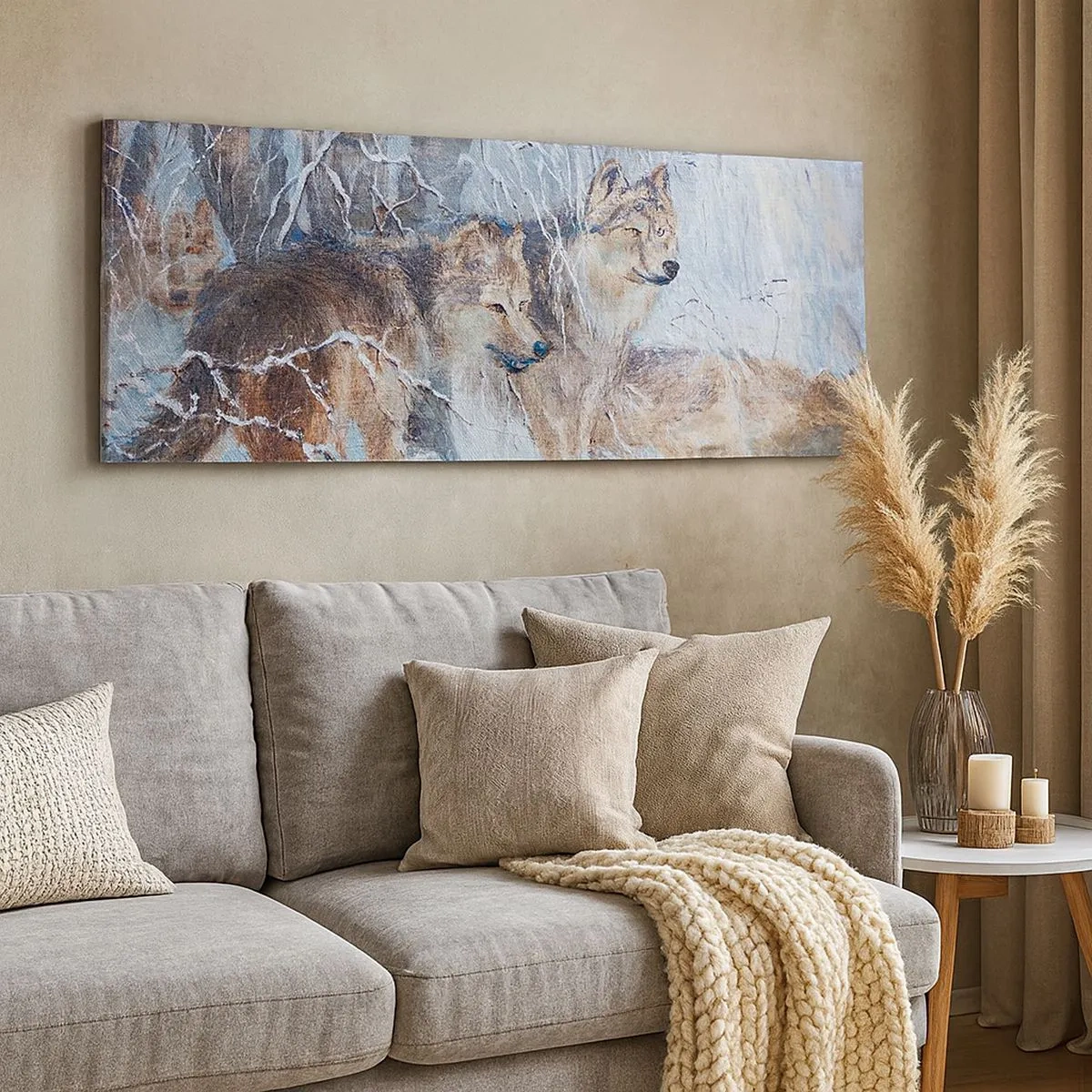 Impression sur toile - Image sur toile - Attention! Ca arrive ... - 100x40 cm