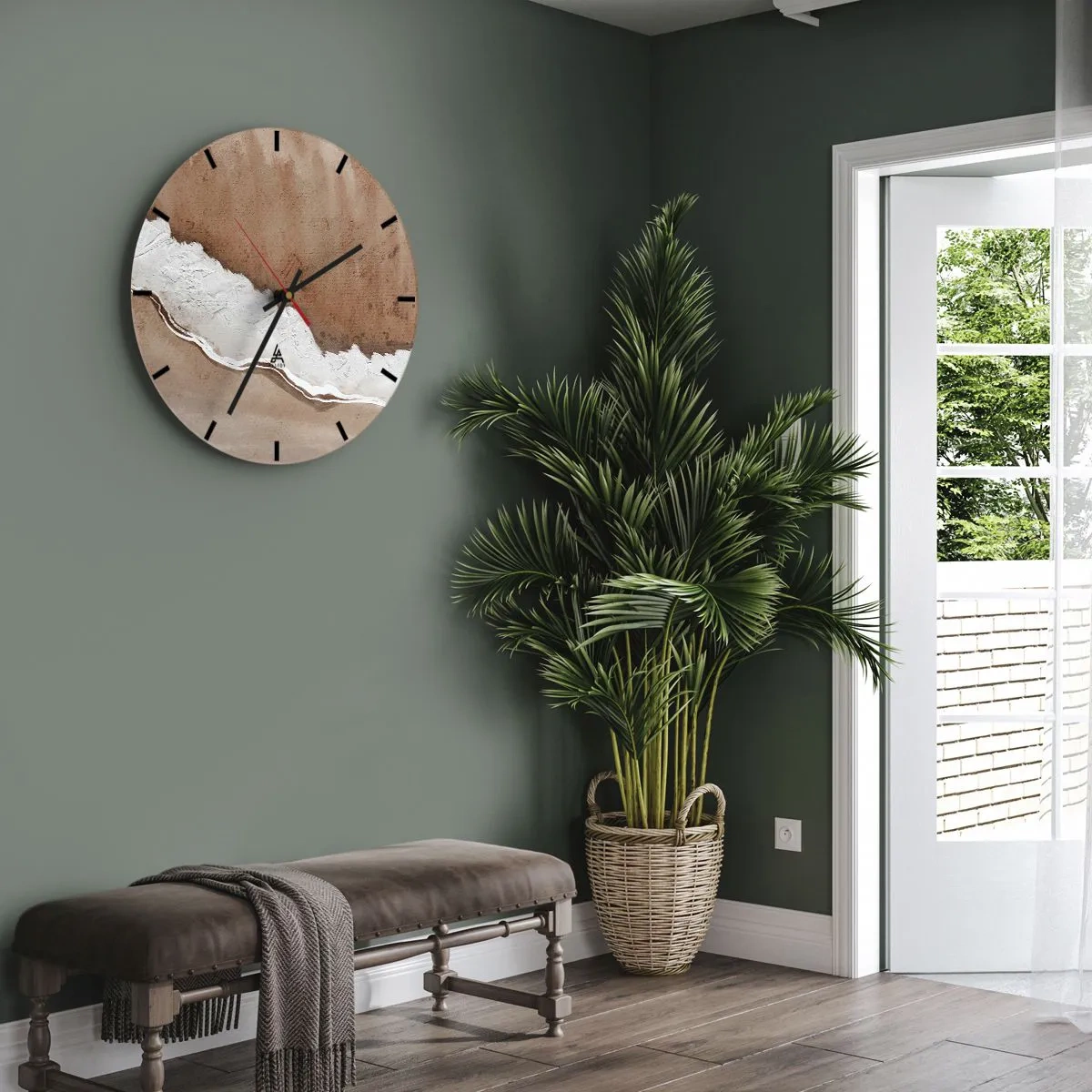 Horloge murale - Pendule murale - Dans des couleurs de la terre - 40x40 cm