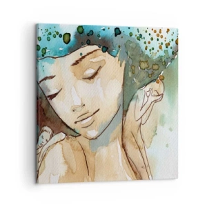 Impression sur toile - Image sur toile - Lady in blue - 60x60 cm