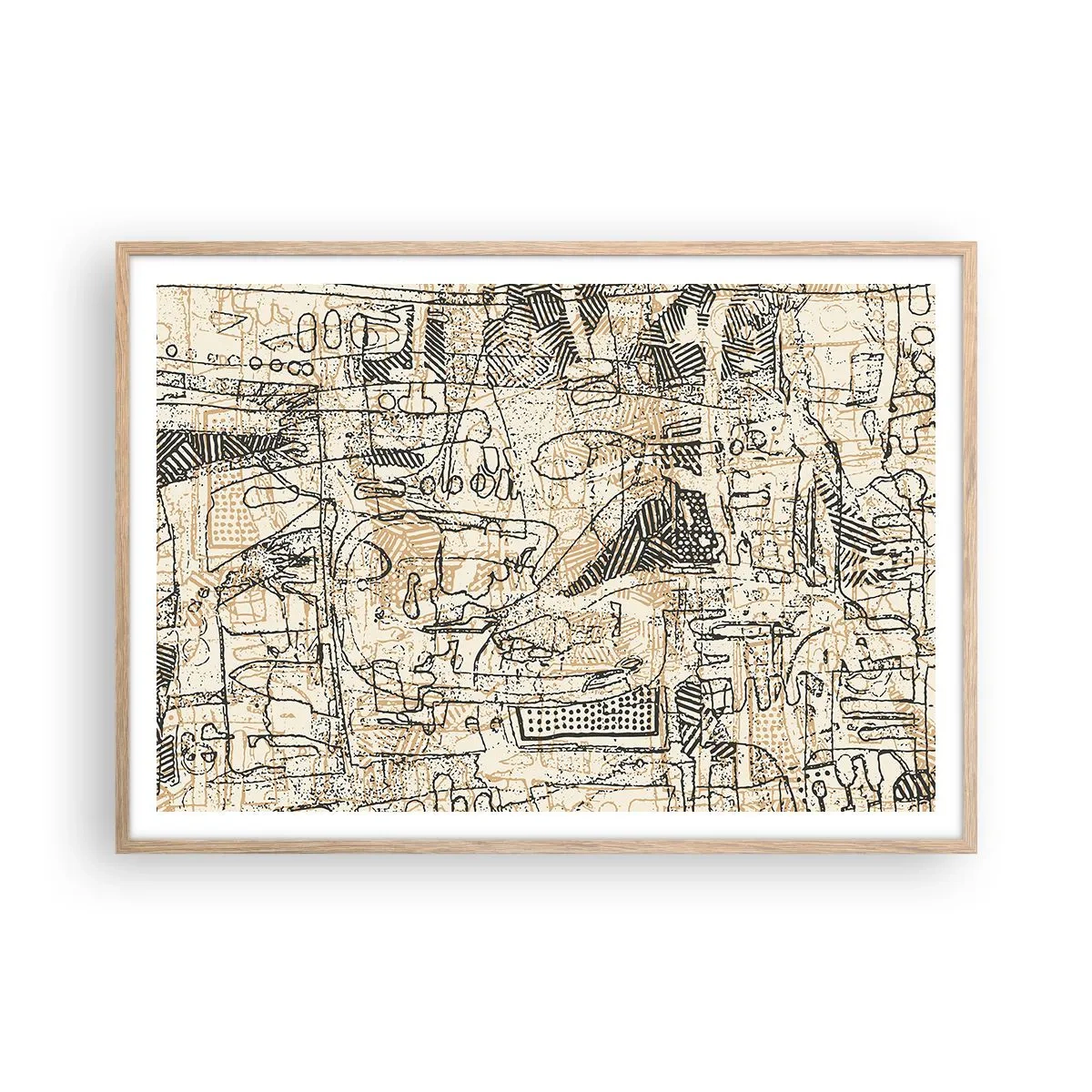 Affiche dans un chêne clair - Poster - Il attend d'être décodé - 100x70 cm