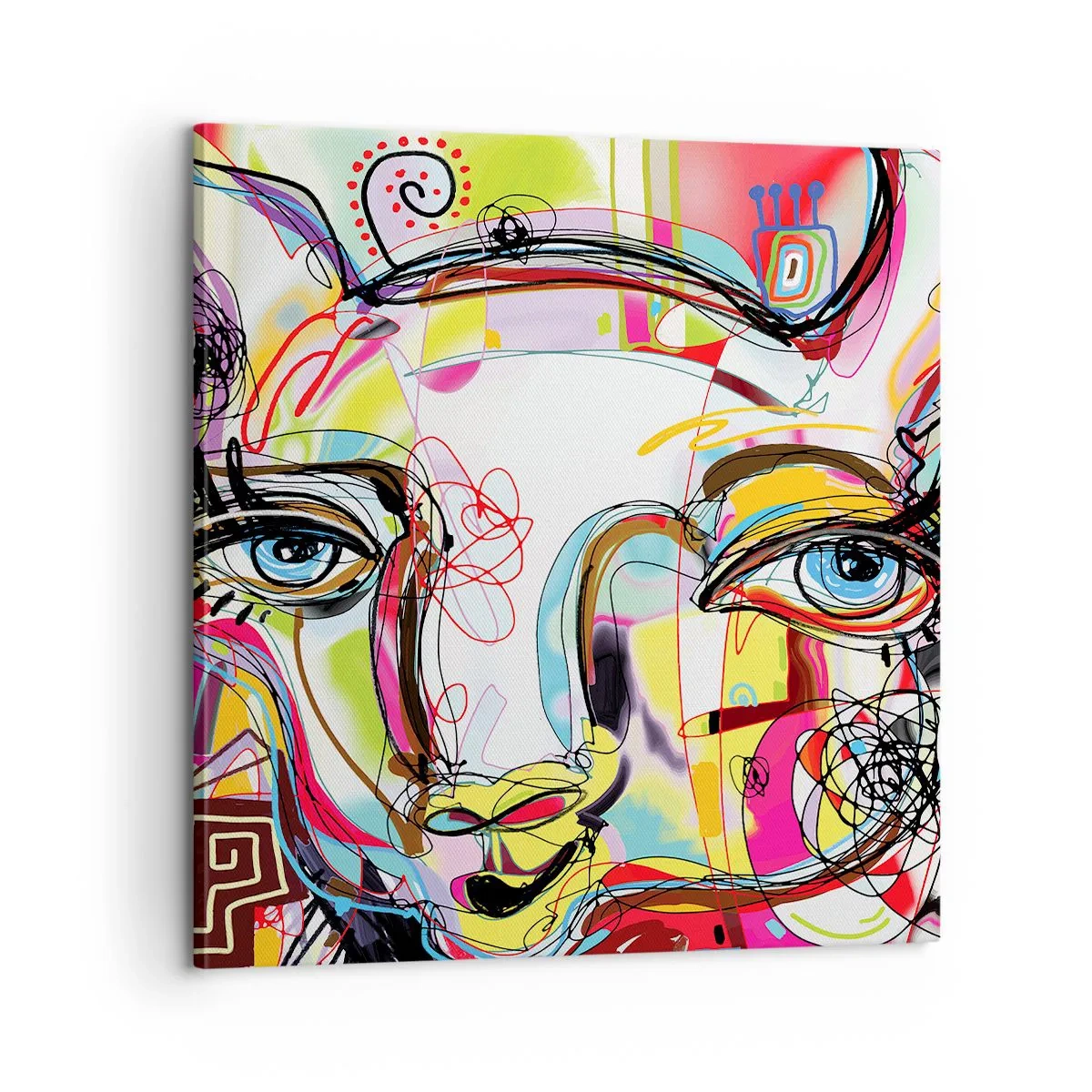 Impression sur toile - Image sur toile - La richesse de l'Art du chat - 60x60 cm