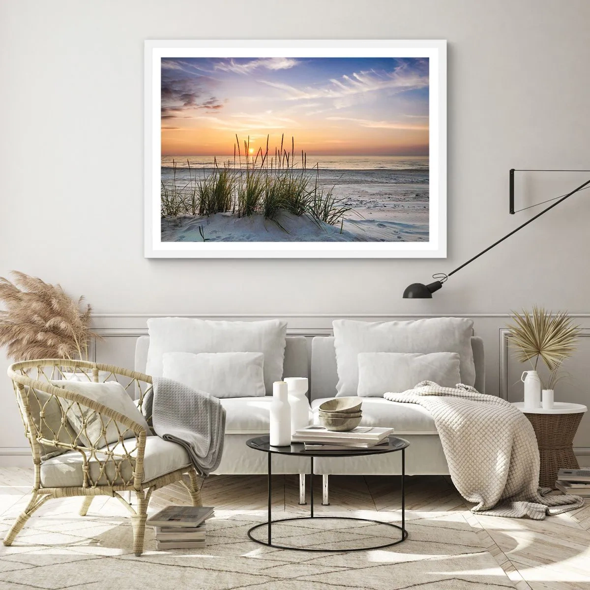 Affiche dans un cadre blanc - Poster - Regarde, pense, ressent - 70x50 cm