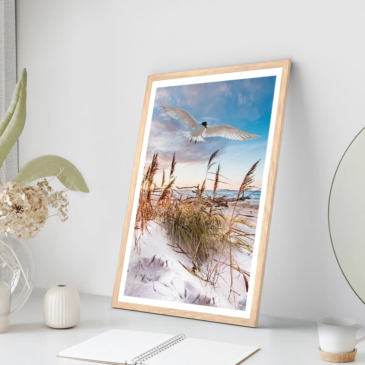 Affiche dans un chêne clair - Poster - Vent de mer - 50x70 cm