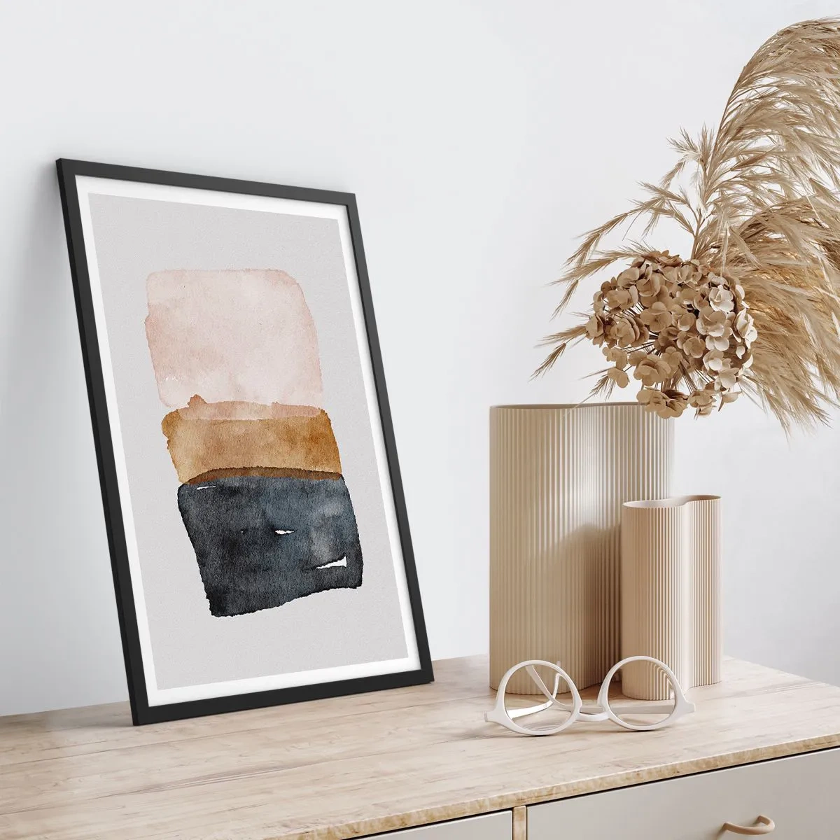 Affiche dans un cadre noir - Poster - Composition de couleurs de la terre - 61x91 cm