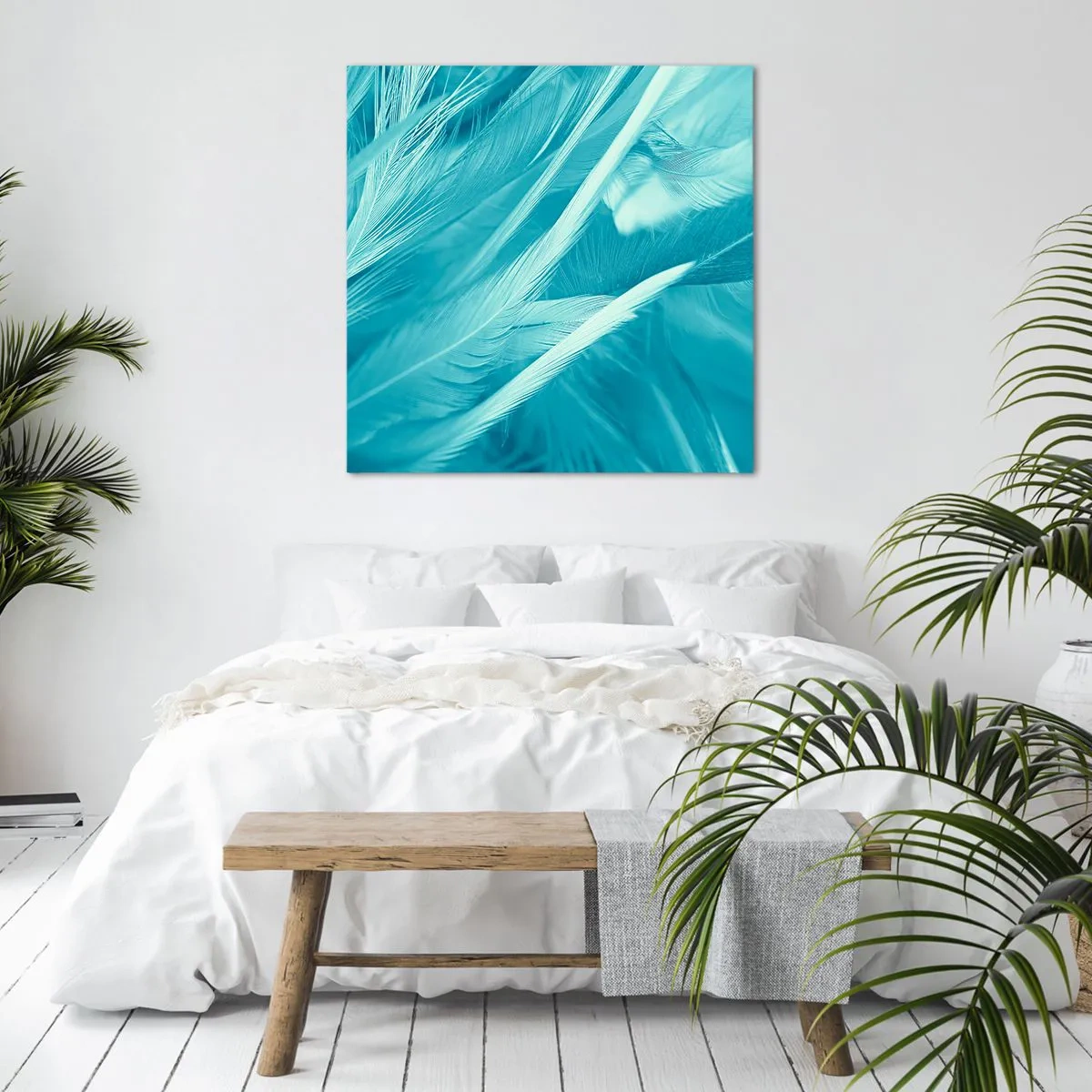 Impression sur toile - Image sur toile - Se noyer dans les plumes - 70x70 cm