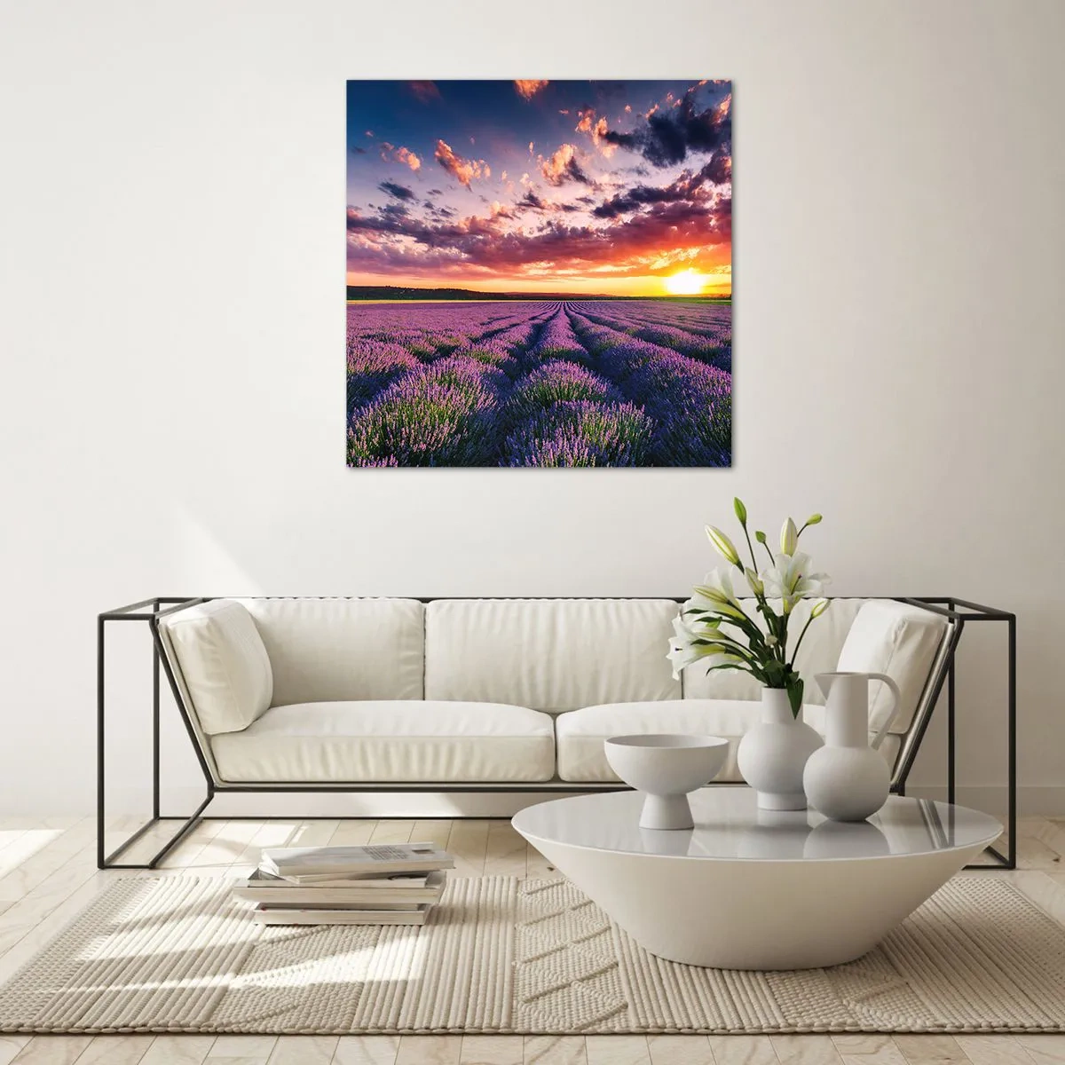 Impression sur verre - Image sur verre - Monde de lavande - 30x30 cm