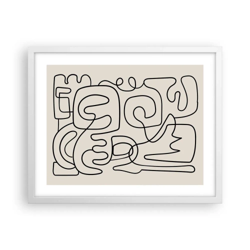 Affiche dans un cadre blanc - Poster - Suivez les indices - 50x40 cm