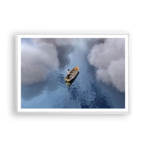 Affiche dans un cadre blanc - Poster - Vie – voyage – inconnu - 100x70 cm
