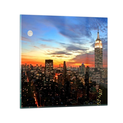 Impression sur verre - Image sur verre - Nuit américaine lumineuse - 40x40 cm