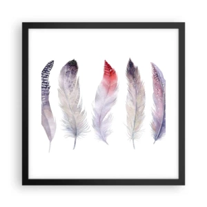 Affiche dans un cadre noir - Poster - Délicat comme un brouillard multicolore - 40x40 cm