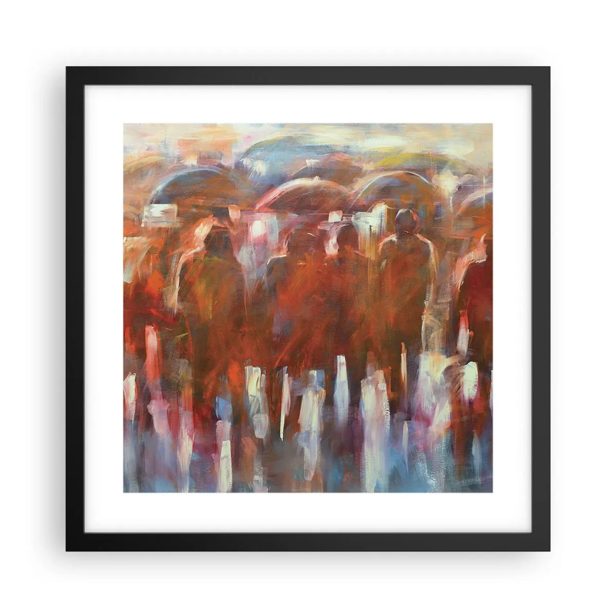 Affiche dans un cadre noir - Poster - Identiques sous la pluie et dans le brouillard - 40x40 cm