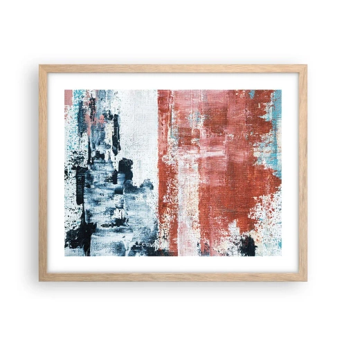 Affiche dans un chêne clair - Poster - Moitié-moitié abstrait - 50x40 cm