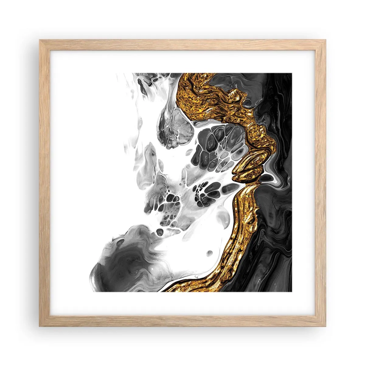 Affiche dans un chêne clair - Poster - Composition organique - 40x40 cm