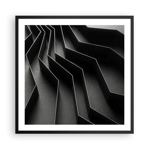 Affiche dans un cadre noir - Poster - Ordre spatial - 60x60 cm