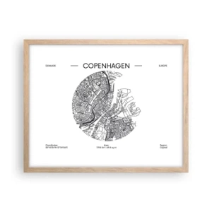 Affiche dans un chêne clair - Poster - Anatomie de Copenhague - 50x40 cm