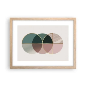 Affiche dans un chêne clair - Poster - Cercles après cercles - 40x30 cm