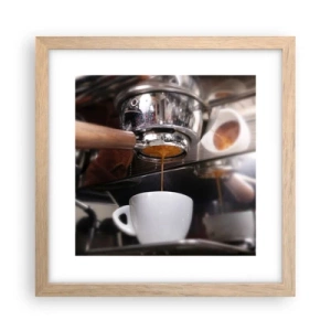 Affiche dans un chêne clair - Poster - Bon moment de la journée - 30x30 cm