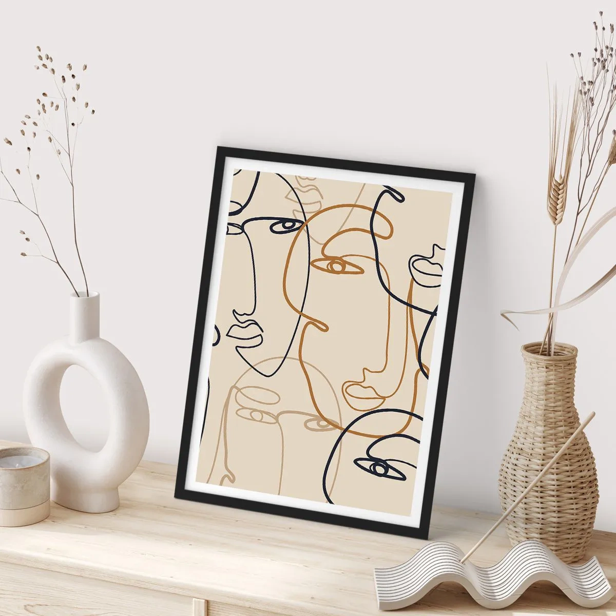 Affiche dans un cadre noir - Poster - Portrait multiplié - 70x100 cm