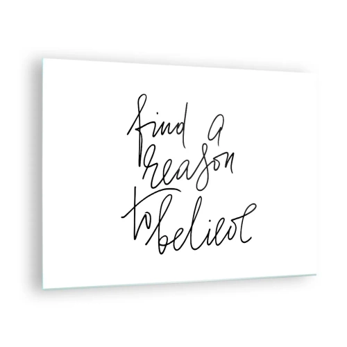 Impression sur verre - Image sur verre - Typographie minimaliste avec une citation inspirante - 70x50cm - C'est possible - Décoration murale moderne pour le salon et la chambre ARTTOR