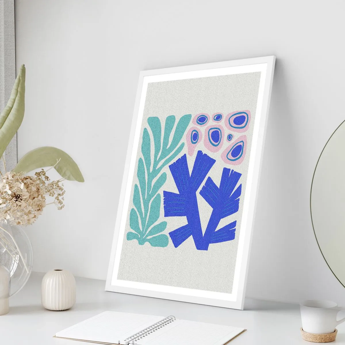 Affiche dans un cadre blanc - Poster - Jardin sous-marin - 70x100 cm