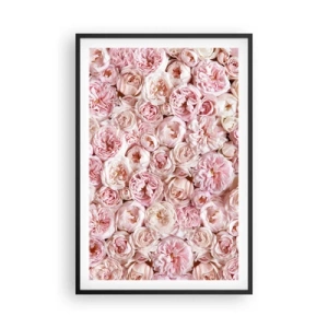 Affiche dans un cadre noir - Poster - Un lit de roses - 61x91 cm