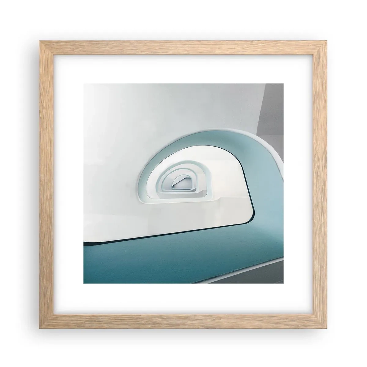 Affiche dans un chêne clair - Poster - Au profondeur du bleu - 30x30 cm