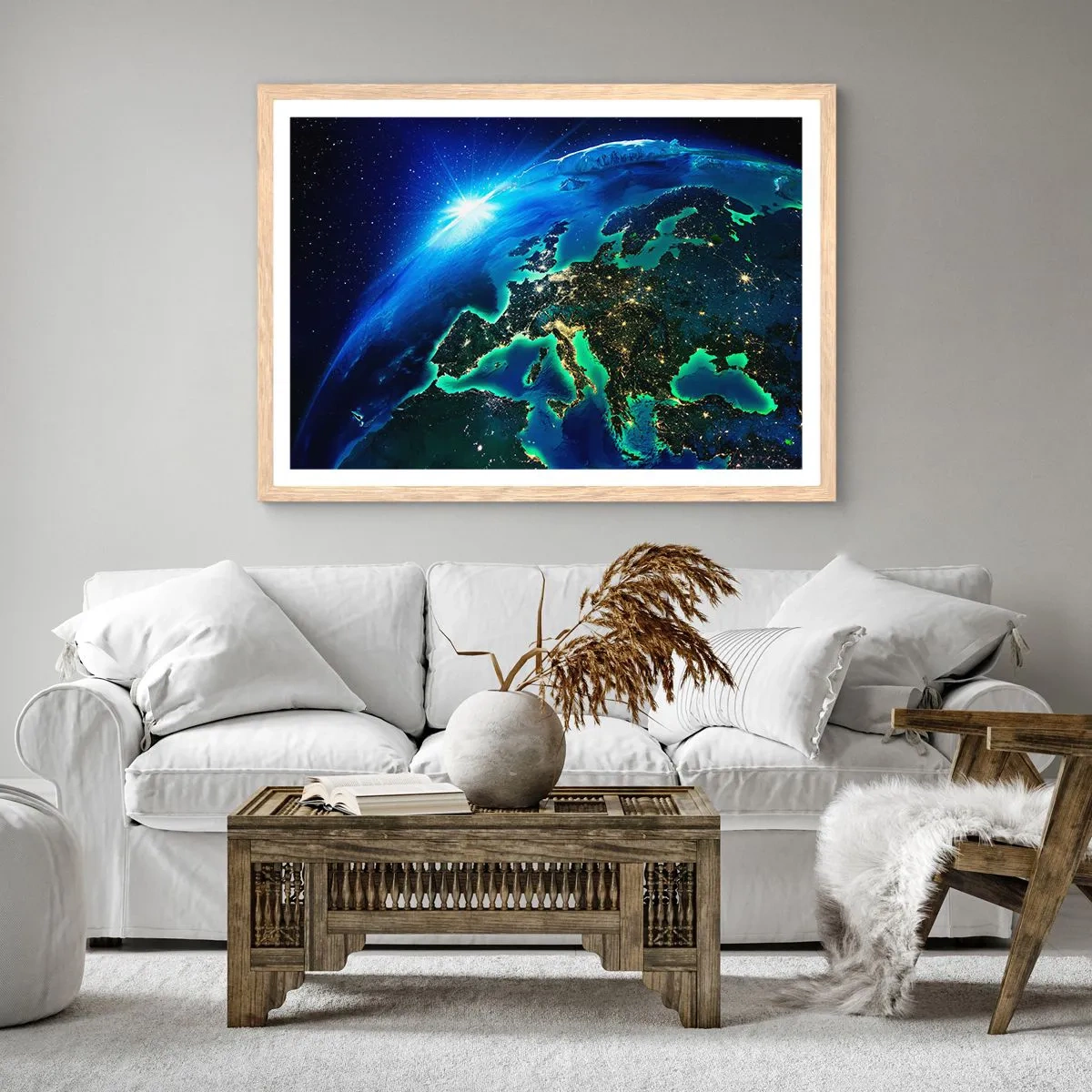 Affiche dans un chêne clair - Poster - Europe pétillante - 70x50 cm